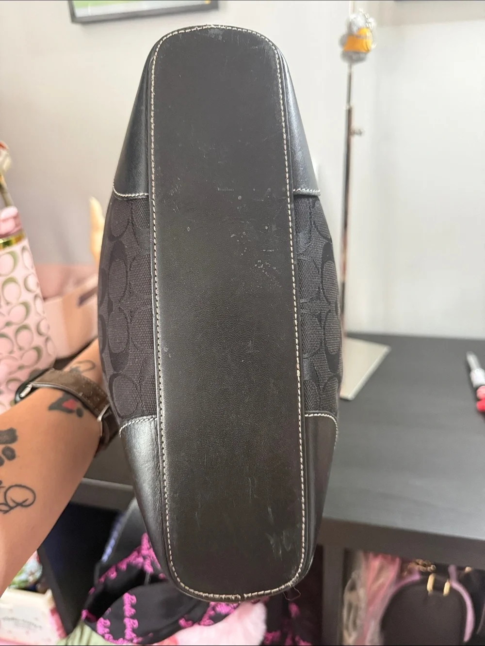Coach Chelsea Vintage Black Signature Slim Jacquard Hobo Bag